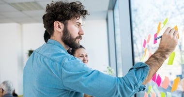 Project manager working in brainstorming session